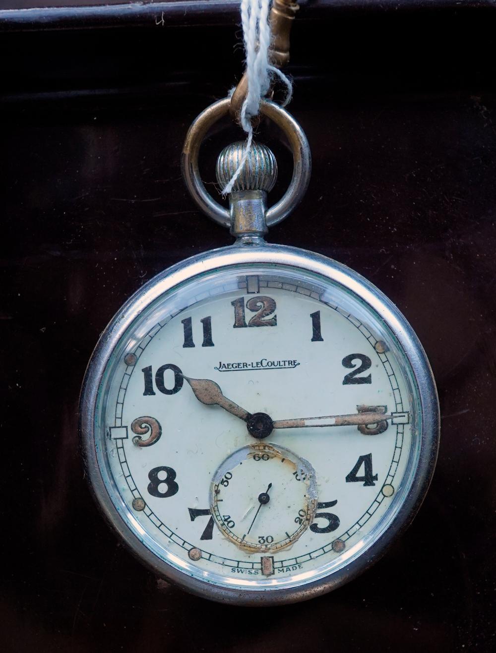 WWII Jaeger-LeCoultre military issue Swiss pocket watch, circa 1942