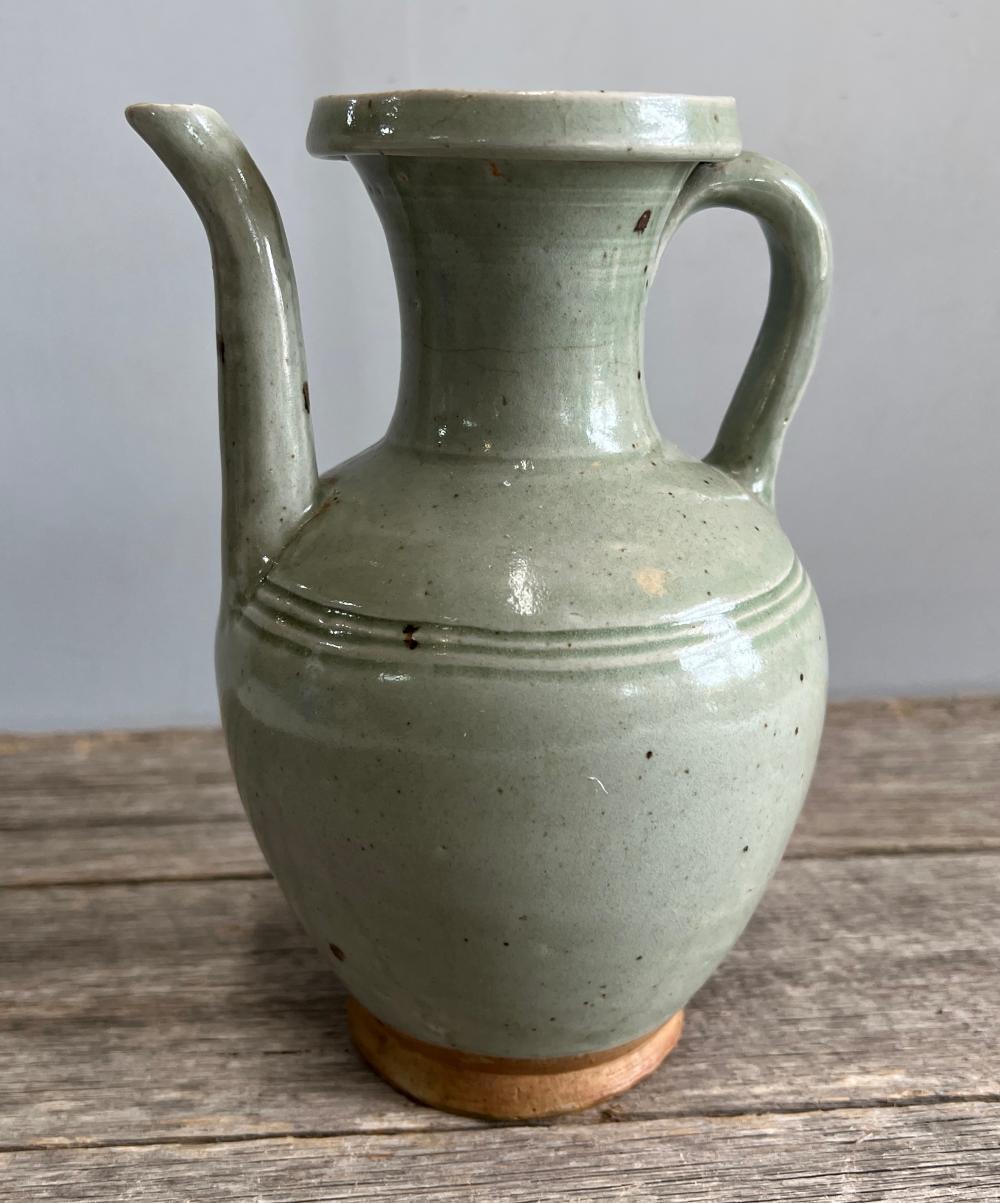 Chinese Longquan celadon baluster ewer, Ming Dynasty, 15th-16th century