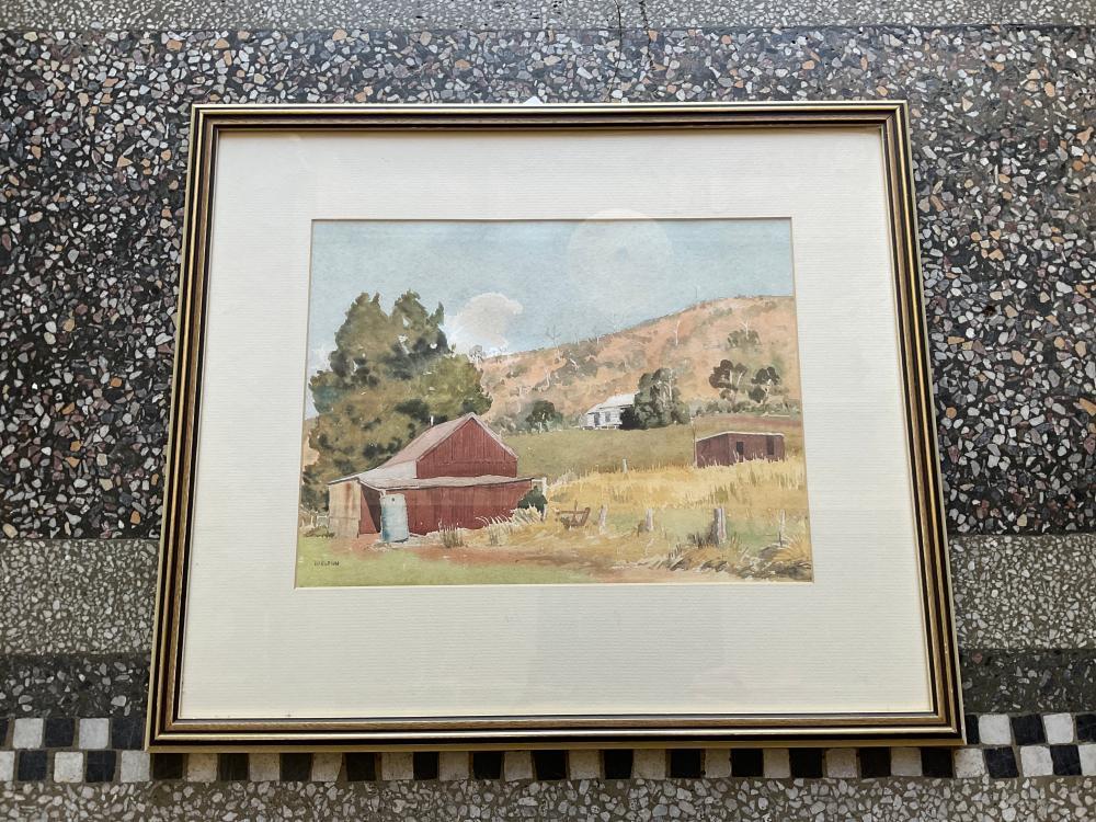 Peter Eggleton (1927-2003) 'Red Shed, Bachus Marsh' , local view, latter 20th c.