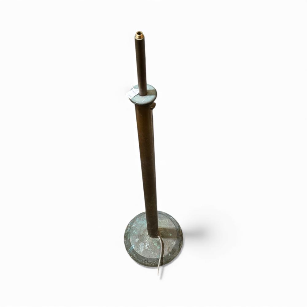 Heavy cast bronze standard lamp base, mid-20th century.