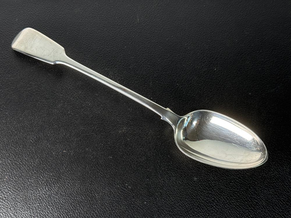 Sterling silver stuffing spoon, Fiddle pattern, London, 1827