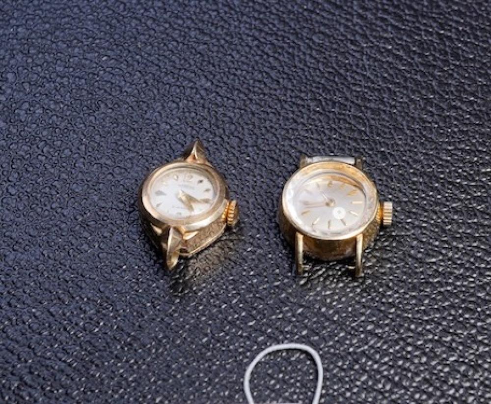 Two Swiss ladies' gold wristwatch heads, comprising a Certina 18ct and a Norexa 14ct, circa 1960