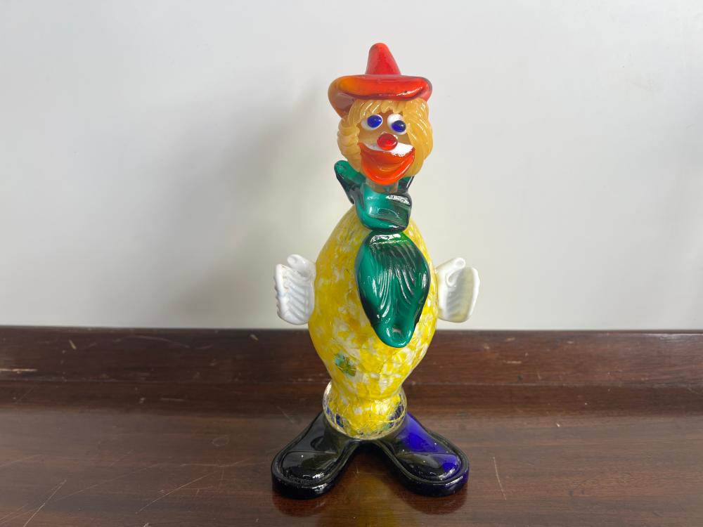 Murano glass clown figure, mid-20th century