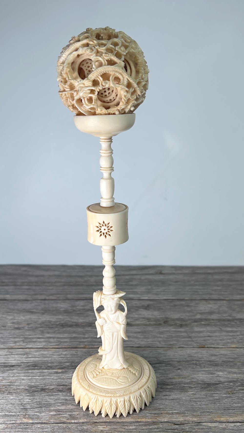 Chinese ivory puzzle ball, Earlier 20th century