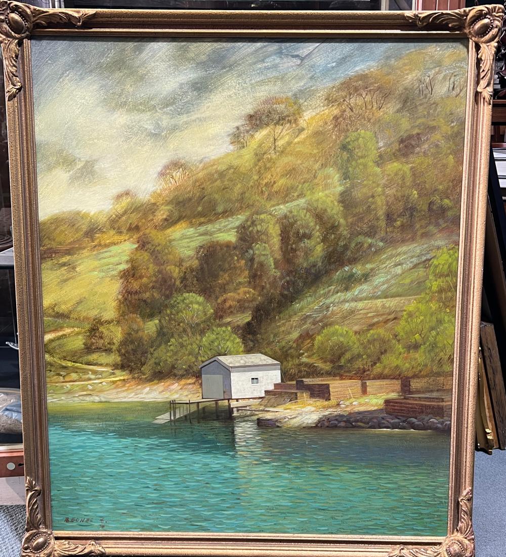 Emile Bednes (Yugoslavia/Australia, 1938-c.2015), 'Blue Lagoon', oil on canvas, signed and dated 1978