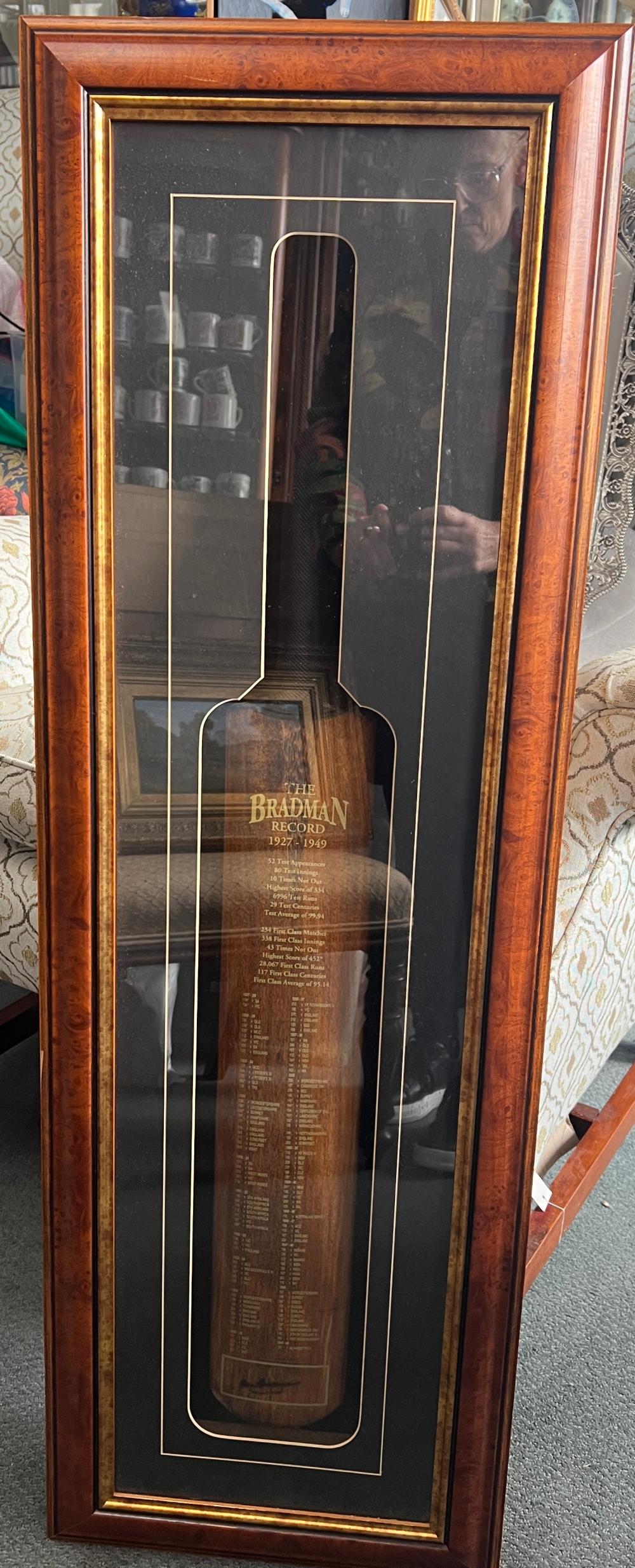 Sir Don Bradman signed cricket bat, ex- ‘Memorabilia Headquarters’ Melbourne