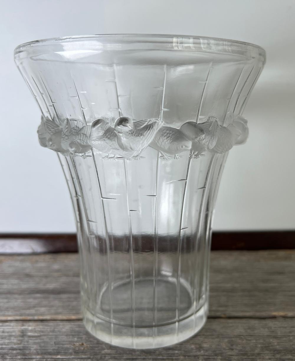 Lalique 'Dampierre' clear and frosted crystal vase, France, designed 1948, circa 1980s–2000s production