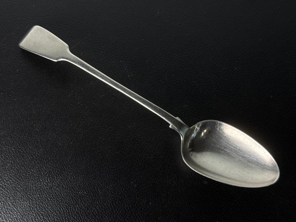 Sterling silver fiddle pattern stuffing spoon, London 1838