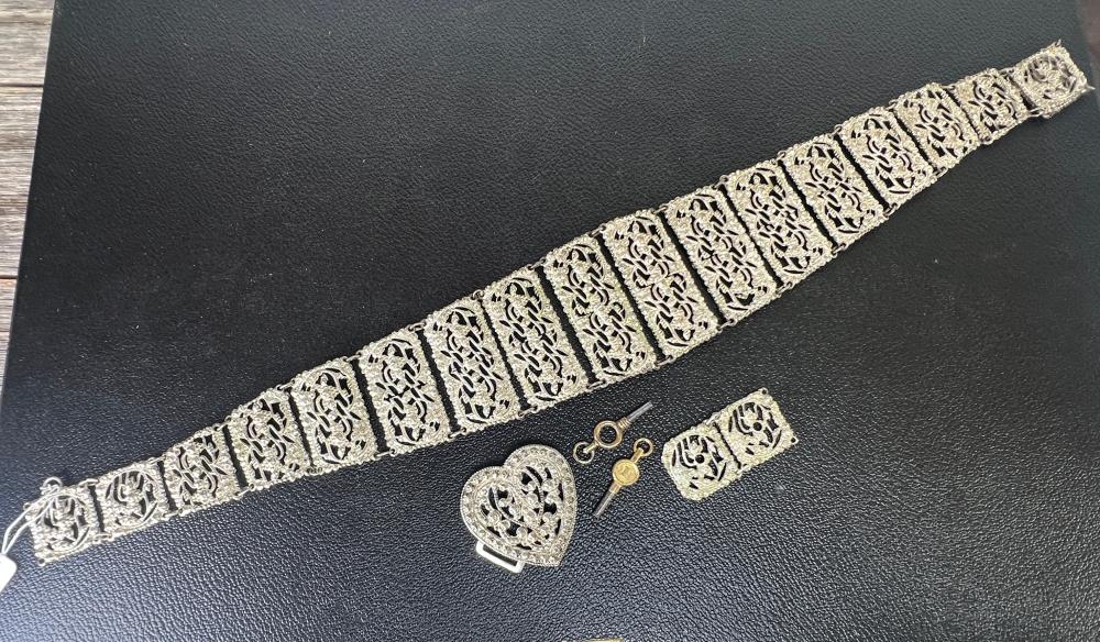 Victorian pressed metal belt, c. 1870 a/f