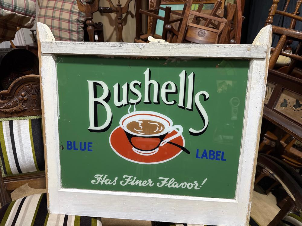 Vintage style 'Bushells Tea' hand-painted window advert