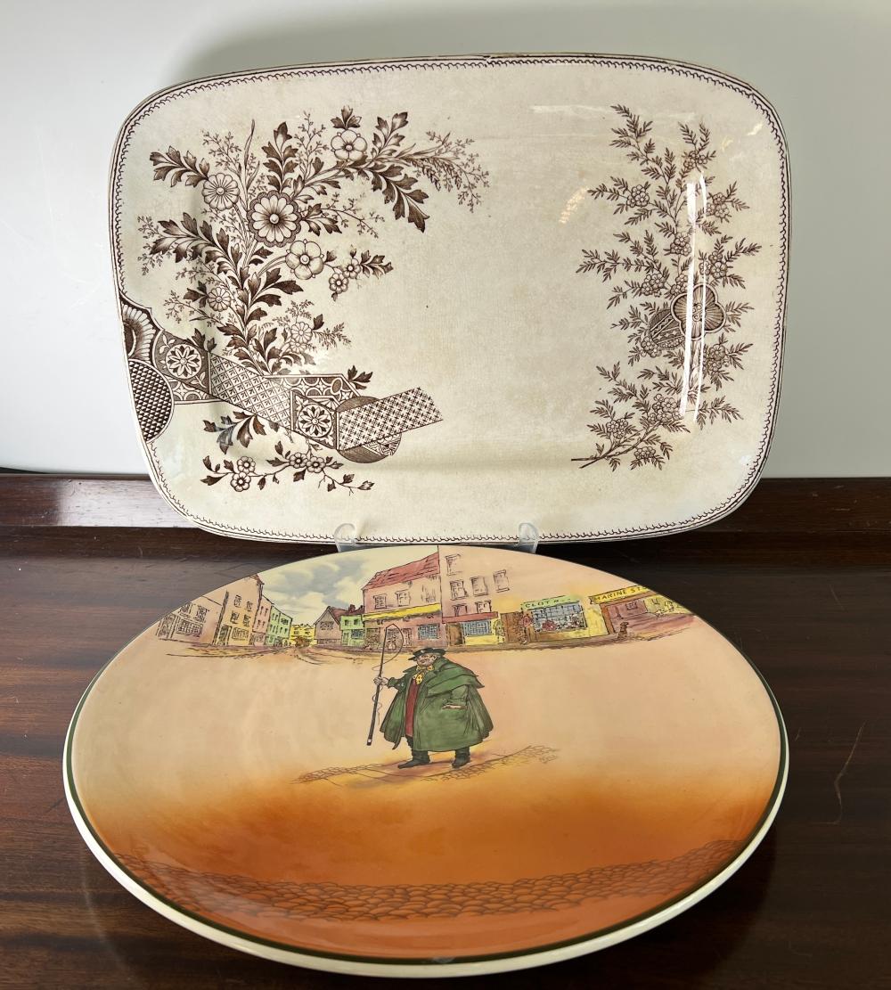 Two English ceramic platters, 19th-20th century