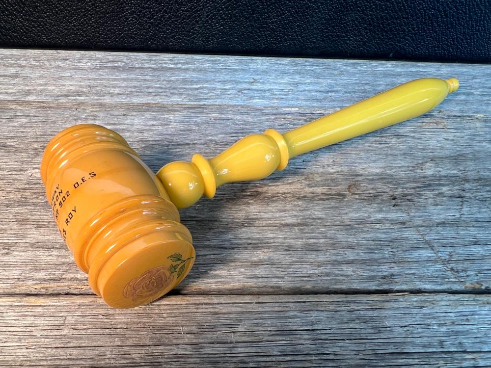 Masonic Order of the Eastern Star Presentation Gavel, inscribed 1946