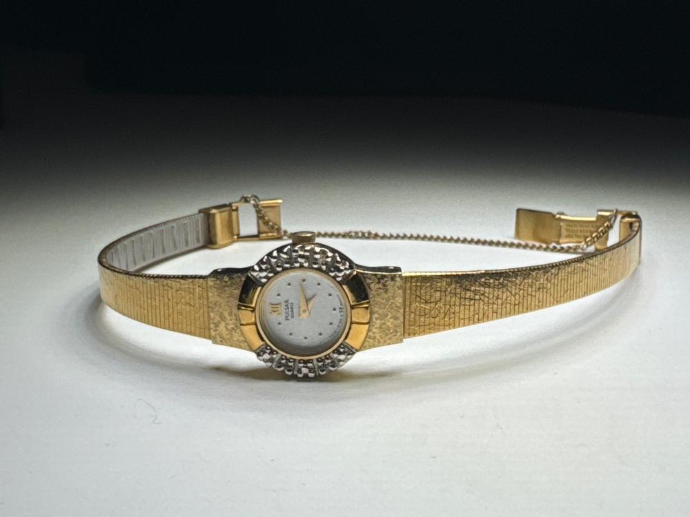 Pulsar gold-plated ladies wristwatch, c.1970s-1980s