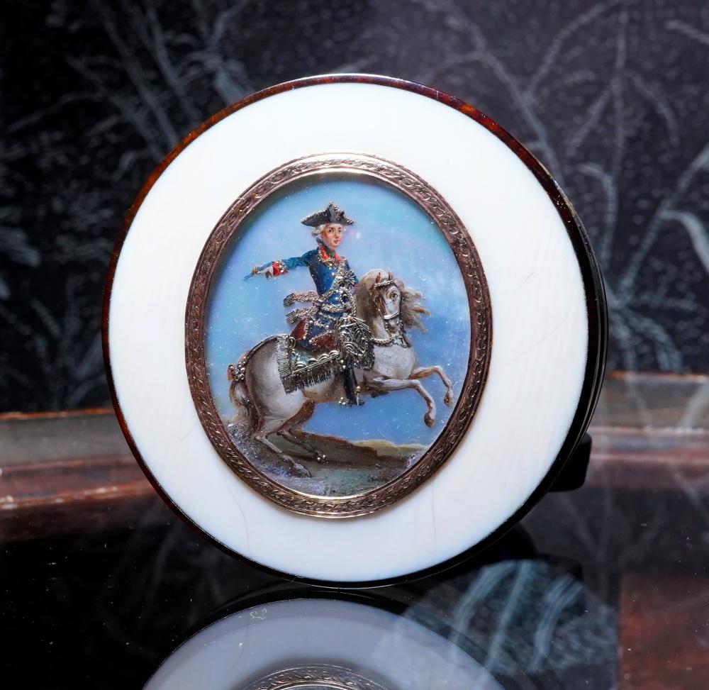 The Frederick the Great Snuff Box, Ivory, tortoise shell, mother of pearl, c.1750