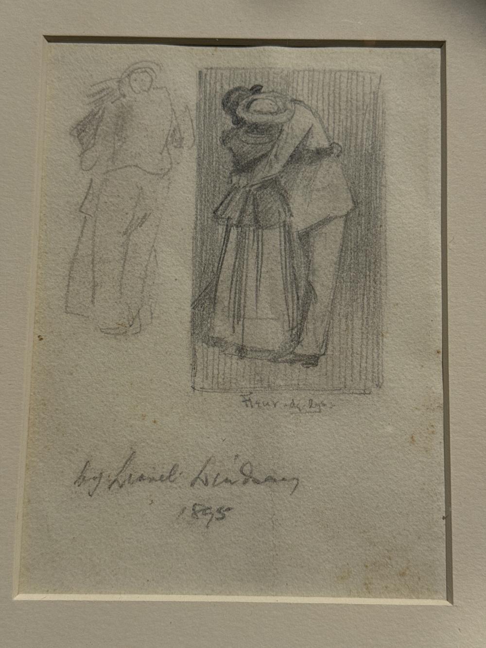 Lionel Lindsay , ‘Fleur-de-lis’, pencil sketch dated 1895