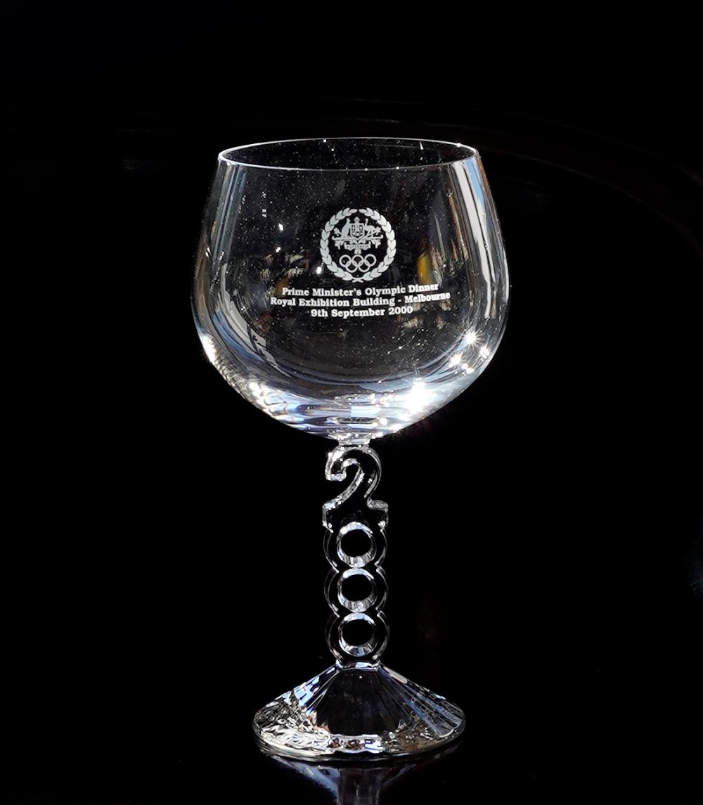2000 Olympics Melbourne commemorative official function glass